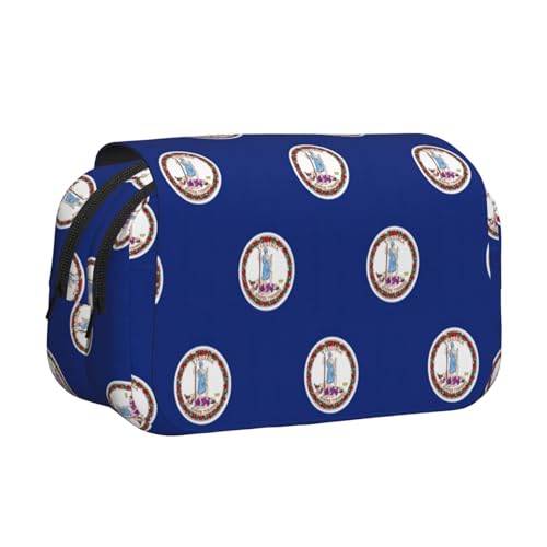 MDATT Federmäppchen mit Flagge von Virginia, für Erwachsene, langlebige Stifte-Tragetasche, Schwarz , Einheitsgröße, Taschen-Organizer von MDATT