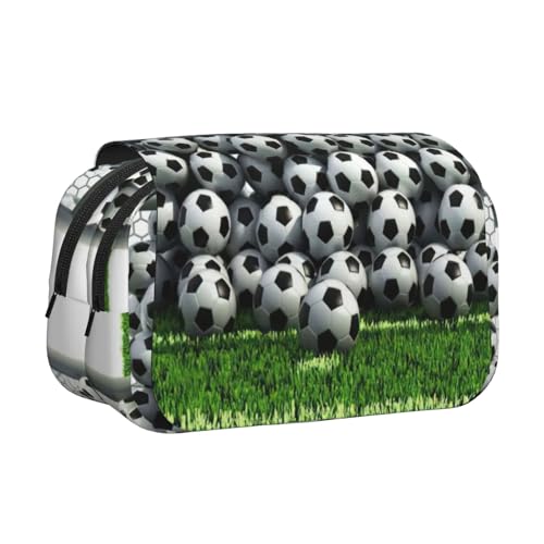 MDATT Federmäppchen mit Fußballfeld-Druck, für Erwachsene, langlebige Stifte-Tragetasche, Schwarz , Einheitsgröße, Taschen-Organizer von MDATT
