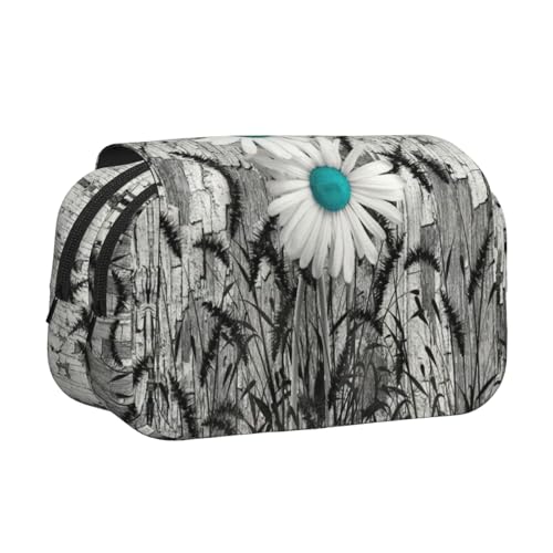 MDATT Federmäppchen mit Gänseblümchen-Motiv für Erwachsene, langlebige Stift-Tragetasche, Schwarz , Einheitsgröße, Taschen-Organizer von MDATT