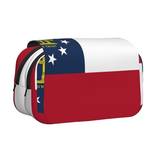 MDATT Federmäppchen mit Georgia-Flaggen-Druck, für Erwachsene, langlebige Stift-Tragetasche, Schwarz , Einheitsgröße, Taschen-Organizer von MDATT