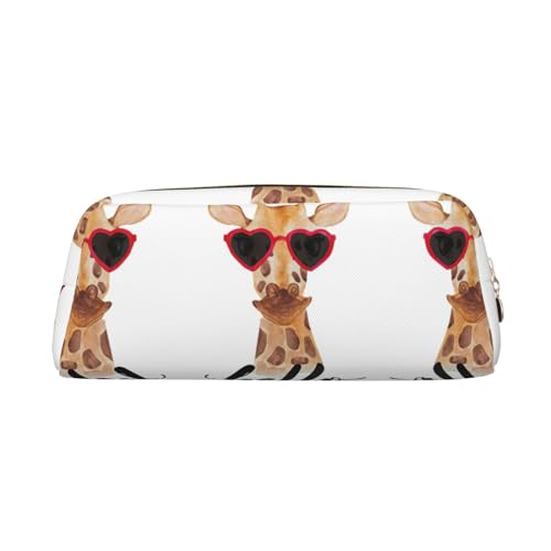 MDATT Federmäppchen mit Giraffen-Druck, niedliches Leder-Federmäppchen für Studenten, Reißverschlusstasche für Stifte, Bleistifte, Marker, gold, Einheitsgröße, Kosmetiktasche von MDATT