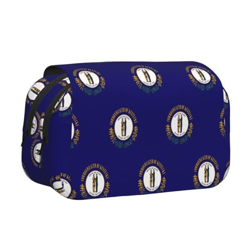 MDATT Federmäppchen mit Kentucky Staatsflaggen-Druck für Erwachsene, langlebige Stift-Tragetasche, Schwarz , Einheitsgröße, Taschen-Organizer von MDATT