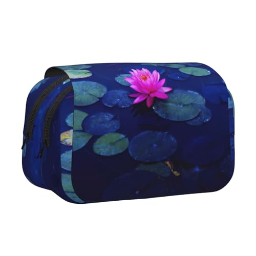 MDATT Federmäppchen mit Lotusdruck, für Erwachsene, langlebige Stifte-Tragetasche, Hellrosa, Schwarz , Einheitsgröße, Taschen-Organizer von MDATT