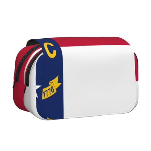 MDATT Federmäppchen mit Nord-Carolina-Flaggen-Druck, für Erwachsene, langlebige Stift-Tragetasche, Schwarz , Einheitsgröße, Taschen-Organizer von MDATT