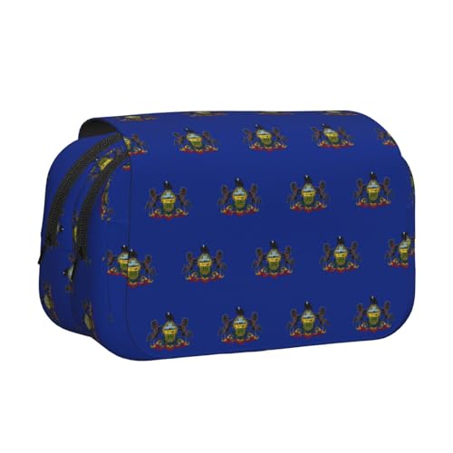 MDATT Federmäppchen mit Pennsylvania Staatsflaggen-Druck für Erwachsene, langlebige Stift-Tragetasche, Schwarz , Einheitsgröße, Taschen-Organizer von MDATT