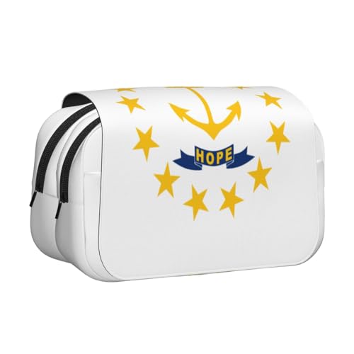 MDATT Federmäppchen mit Rhode Island Staatsflaggen-Druck für Erwachsene, langlebige Stift-Tragetasche, Schwarz , Einheitsgröße, Taschen-Organizer von MDATT