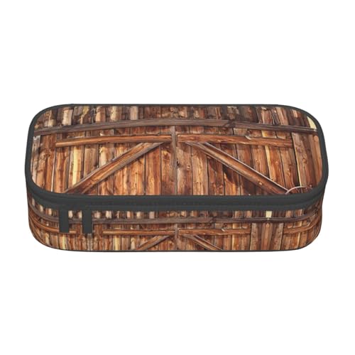 MDATT Federmäppchen mit Scheunentür, Federmäppchen mit mehreren Schlitzen, niedliches tragbares Stifteetui, Stifteetui für Schule, Büro, Schwarz , Einheitsgröße, Taschen-Organizer von MDATT