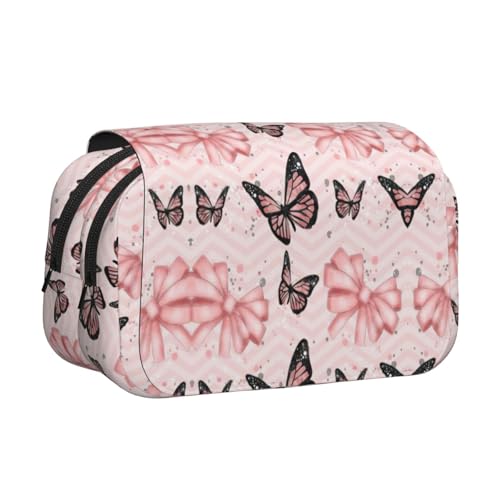 MDATT Federmäppchen mit Schmetterlings-Motiv, für Erwachsene, langlebige Stift-Tragetasche, Schwarz , Einheitsgröße, Taschen-Organizer von MDATT