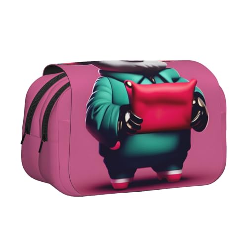 MDATT Federmäppchen mit Schweinchen-Aufdruck für Erwachsene, langlebige Stift-Tragetasche, Schwarz , Einheitsgröße, Taschen-Organizer von MDATT