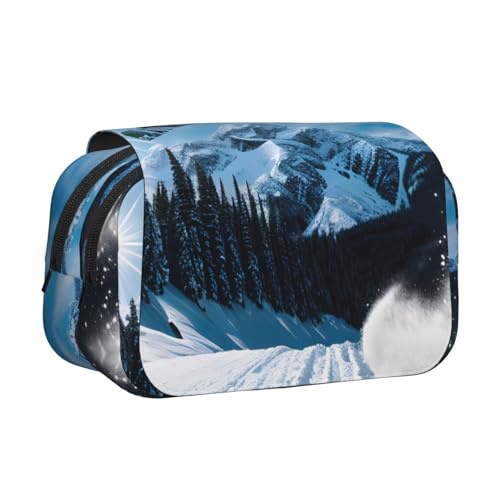 MDATT Federmäppchen mit Snowboard-Druck für Erwachsene, langlebige Stift-Tragetasche, Schwarz , Einheitsgröße, Taschen-Organizer von MDATT