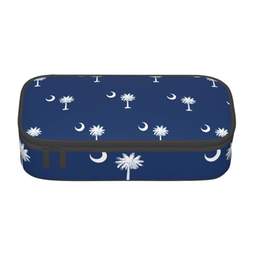 MDATT Federmäppchen mit South Carolina-Flagge, mehrere Schlitze, niedliches tragbares Stifteetui, Stifteetui für Schule, Büro, Schwarz , Einheitsgröße, Taschen-Organizer von MDATT