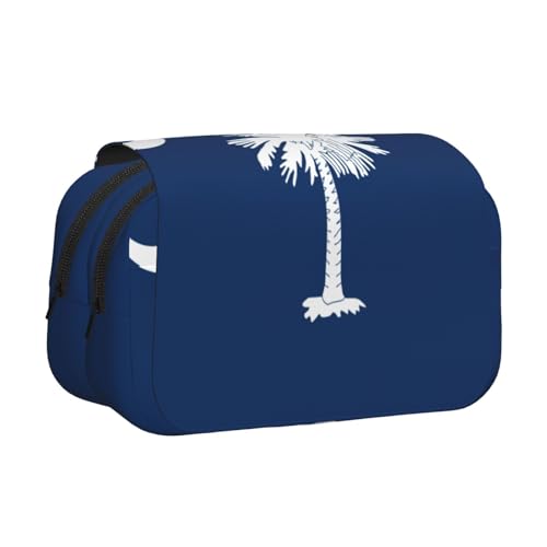 MDATT Federmäppchen mit South Carolina Flaggen-Druck für Erwachsene, langlebige Stift-Tragetasche, Schwarz , Einheitsgröße, Taschen-Organizer von MDATT