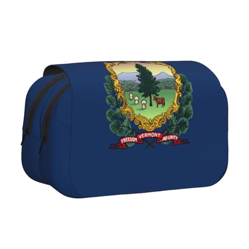 MDATT Federmäppchen mit Staatsflagge von Vermont, für Erwachsene, langlebige Stifte-Tragetasche, Schwarz , Einheitsgröße, Taschen-Organizer von MDATT