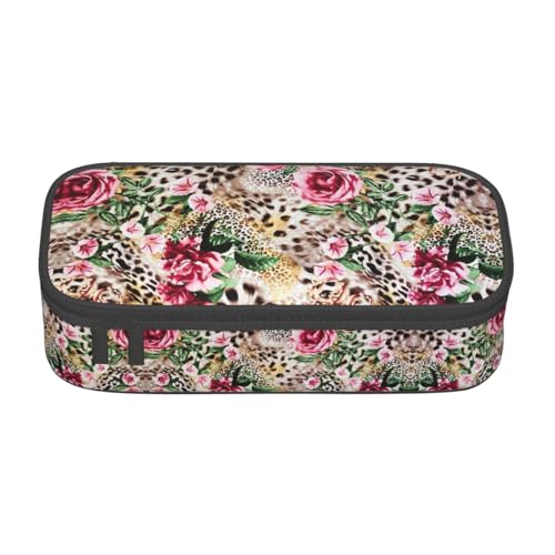 MDATT Federmäppchen mit Tiermotiven, Leopardenmuster, Rose, Schule, Federmäppchen, mehrere Fächer, niedliches tragbares Stifteetui, Stifteetui für Schule, Büro, Schwarz , Einheitsgröße MDATT Federmäppchen mit Tiermotiven, Leopardenmuster, Rose, Schule, Federmäppchen, mehrere Fächer, niedliches tragbares Stifteetui, Stifteetui für Schule, Büro, Schwarz , Einheitsgröße von MDATT