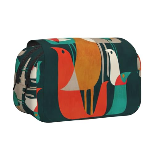 MDATT Federmäppchen mit Vogelbeflockung für Erwachsene, langlebige Stift-Tragetasche, Schwarz , Einheitsgröße, Taschen-Organizer von MDATT