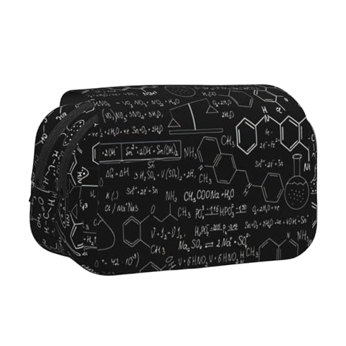 MDATT Federmäppchen mit abstraktem Wissenschafts-Chemie-Druck für Erwachsene, langlebige Stift-Tragetasche, Schwarz , Einheitsgröße, Taschen-Organizer von MDATT