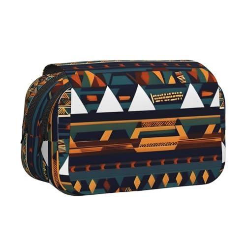 MDATT Federmäppchen mit afrikanischem Ethno-Muster für Erwachsene, langlebige Stift-Tragetasche, Schwarz , Einheitsgröße, Taschen-Organizer von MDATT