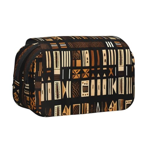 MDATT Federmäppchen mit afrikanischem Schlammstoff, Tribal-Druck, für Erwachsene, langlebige Stift-Tragetasche, Schwarz , Einheitsgröße, Taschen-Organizer von MDATT