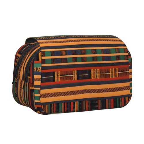 MDATT Federmäppchen mit afrikanischem Webdruck für Erwachsene, langlebige Stift-Tragetasche, Schwarz , Einheitsgröße, Taschen-Organizer von MDATT