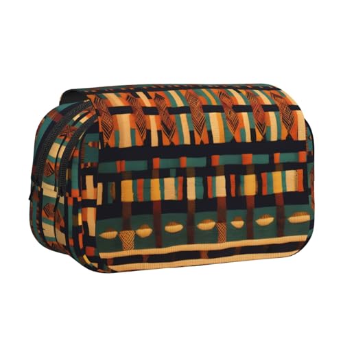 MDATT Federmäppchen mit afrikanischem klassischem Webdruck, für Erwachsene, langlebige Stift-Tragetasche, Schwarz , Einheitsgröße, Taschen-Organizer von MDATT