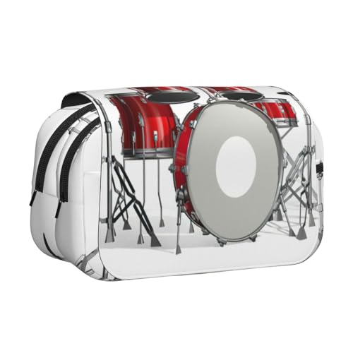 MDATT Federmäppchen mit coolem Drum-Setdruck, für Erwachsene, langlebige Stift-Tragetasche, Schwarz , Einheitsgröße, Taschen-Organizer von MDATT