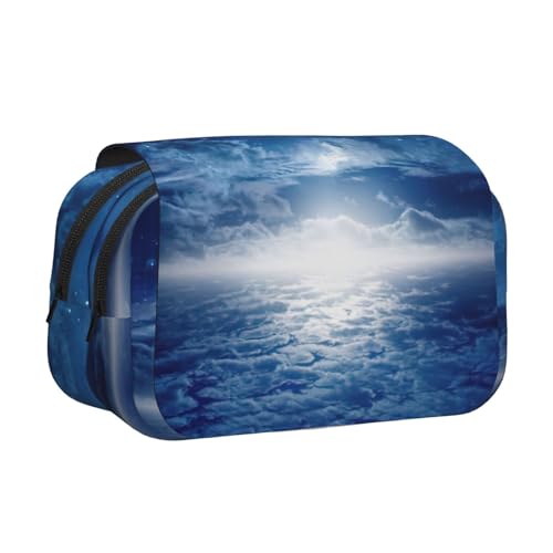 MDATT Federmäppchen mit fallendem Stern und Mond, für Erwachsene, langlebige Stift-Tragetasche, Schwarz , Einheitsgröße, Taschen-Organizer von MDATT