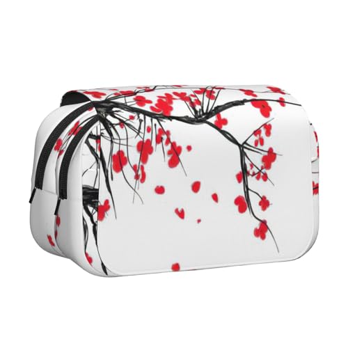 MDATT Federmäppchen mit japanischem Kirschbaum-Druck für Erwachsene, langlebige Stift-Tragetasche, Schwarz , Einheitsgröße, Taschen-Organizer von MDATT