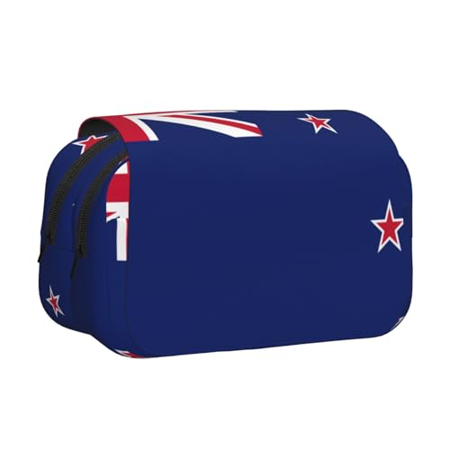 MDATT Federmäppchen mit neuseeländischer Flagge für Erwachsene, langlebige Stift-Tragetasche, Schwarz , Einheitsgröße, Taschen-Organizer von MDATT