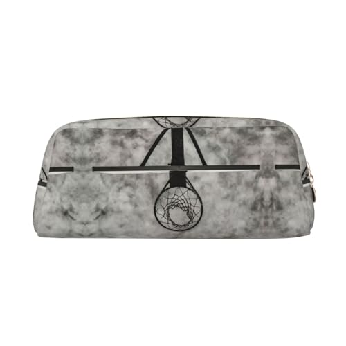 MDATT Federmäppchen mit niedlichem Basketballplatz-Druck, Leder-Federmäppchen für Studenten, Reißverschlusstasche für Stifte, Bleistifte, Marker, gold, Einheitsgröße, Kosmetiktasche von MDATT