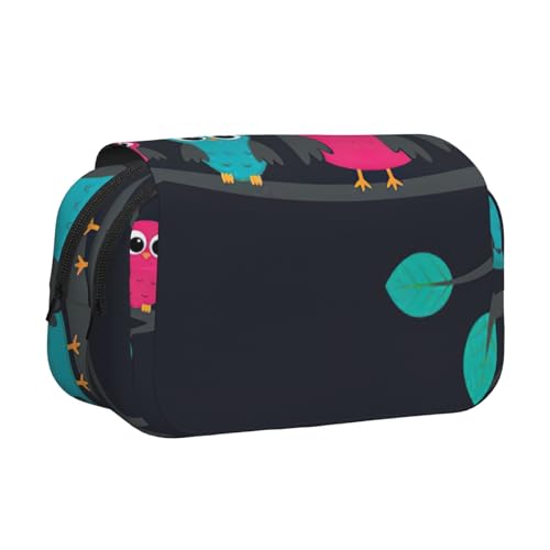 MDATT Federmäppchen mit niedlichem Eulen-Druck, für Erwachsene, langlebige Stift-Tragetasche, Schwarz , Einheitsgröße, Taschen-Organizer von MDATT