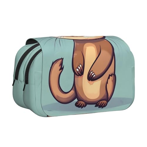 MDATT Federmäppchen mit niedlichem Otter-Motiv, für Erwachsene, langlebige Stift-Tragetasche, Schwarz , Einheitsgröße, Taschen-Organizer von MDATT