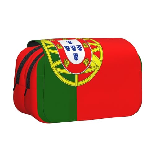 MDATT Federmäppchen mit portugiesischer Flagge, für Erwachsene, langlebige Stift-Tragetasche, Schwarz , Einheitsgröße, Taschen-Organizer von MDATT