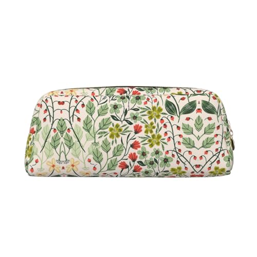 MDATT Federmäppchen mit schönem Blumendruck, niedliches Leder-Federmäppchen für Studenten, Reißverschlusstasche für Stifte, Bleistifte, Marker, gold, Einheitsgröße, Kosmetiktasche von MDATT