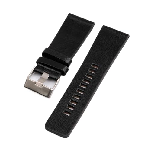 MDATT Hohe qualität echte kalb hide leder armbands Compatible With diesel watchrippe männer armband watch bands 2 6mm 27mm 28mm 30mm 32mm 34mm (Color : Black, Size : 27MM) von MDATT