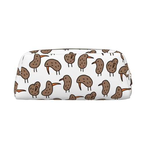 MDATT Kiwi Bird niedlicher Druck, niedliches Stifteetui aus Leder für Studenten, Reißverschlusstasche für Stifte, Bleistifte, Marker, gold, Einheitsgröße, Kosmetiktasche von MDATT