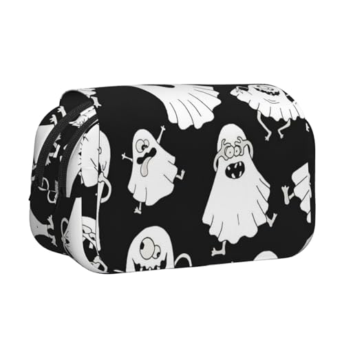 MDATT Lustiges weißes Federmäppchen mit Geisterdruck für Erwachsene, langlebige Stift-Tragetasche, Schwarz , Einheitsgröße, Taschen-Organizer von MDATT