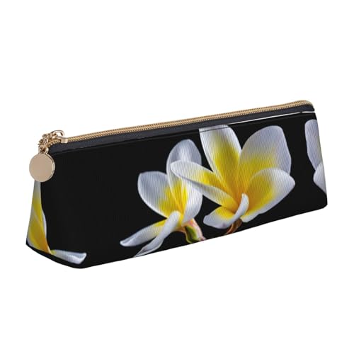 MDATT Multifunktionales Leder-Federmäppchen mit gelbem Farbverlauf, Blume, mit großer Speicherkapazität, klassisches dreieckiges Design, weiß, Einheitsgröße, Kosmetiktasche MDATT Multifunktionales Leder-Federmäppchen mit gelbem Farbverlauf, Blume, mit großer Speicherkapazität, klassisches dreieckiges Design, weiß, Einheitsgröße, Kosmetiktasche von MDATT