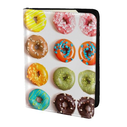 MDATT Reisepasshülle aus Rindsleder, verschiedene Geschmacksrichtungen von Donuts, für Damen und Herren, Dokumenten-Organizer, Reisepasshülle für Reisen, Schwarz , Einheitsgröße MDATT Reisepasshülle aus Rindsleder, verschiedene Geschmacksrichtungen von Donuts, für Damen und Herren, Dokumenten-Organizer, Reisepasshülle für Reisen, Schwarz , Einheitsgröße von MDATT