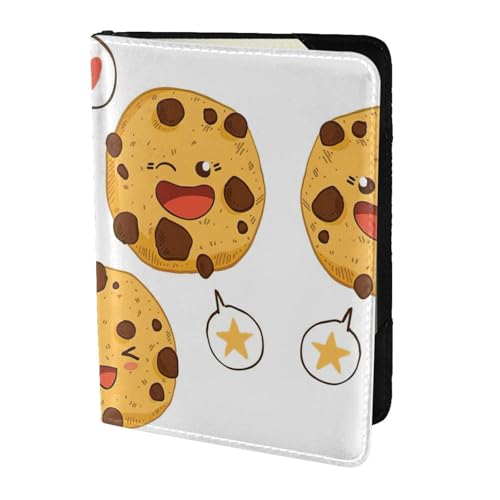 MDATT Reisepasshülle aus Rindsleder mit Chip-Cookies-Druck, für Damen und Herren, Dokumenten-Organizer, Reisepasshülle für Reisen, Schwarz , Einheitsgröße MDATT Reisepasshülle aus Rindsleder mit Chip-Cookies-Druck, für Damen und Herren, Dokumenten-Organizer, Reisepasshülle für Reisen, Schwarz , Einheitsgröße von MDATT