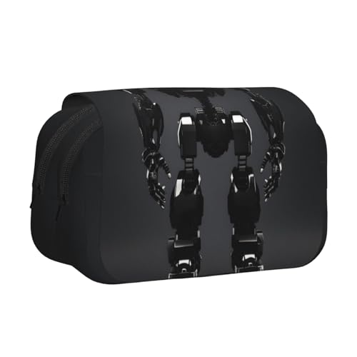 MDATT Schwarzes Federmäppchen mit Roboterdruck für Erwachsene, langlebige Stift-Tragetasche, Schwarz , Einheitsgröße, Taschen-Organizer von MDATT