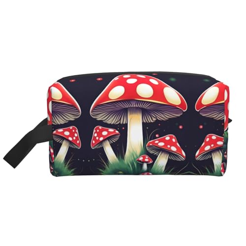 Magic Mushrooms Aufbewahrungstasche, kleine Make-up-Tasche für Geldbörse, Reise-Make-up-Tasche, Mini-Kosmetiktasche für Herren, Magische Pilze, Einheitsgröße von MDATT