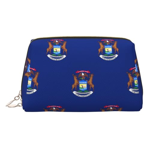 Make-up-Organizer mit Michigan-Flagge, tragbar, für Damen, gold, Einheitsgröße, Kulturbeutel von MDATT