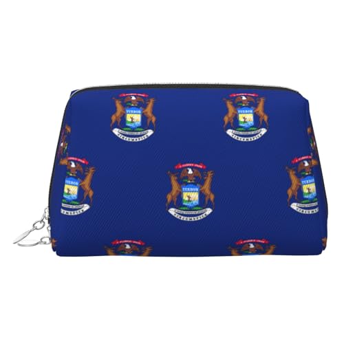 Make-up-Organizer mit Michigan-Flagge, tragbar, für Damen, silber, Einheitsgröße, Kulturbeutel von MDATT