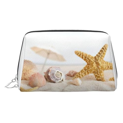 Make-up-Organizer mit Strandmotiv für Reisen, tragbare Kulturtasche für Damen, silber, Einheitsgröße, Kulturbeutel von MDATT