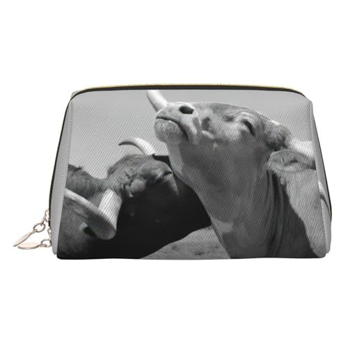 Make-up-Organizer mit Tiermotiv und Kuhbild, tragbar, für Damen, gold, Einheitsgröße, Kulturbeutel von MDATT