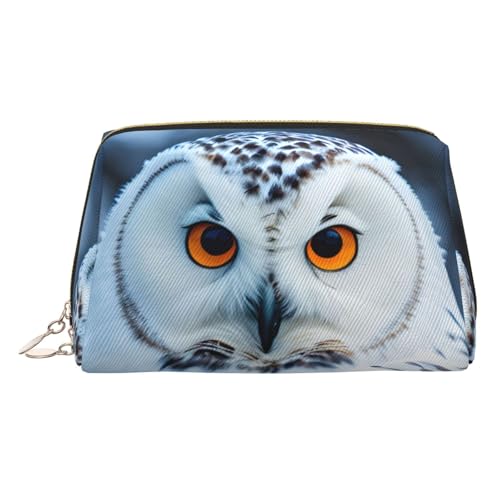 Make-up-Organizer mit schneebedeckten Eulen-Augen, Reise-Ready, tragbarer Kulturbeutel für Damen, gold, Einheitsgröße, Kulturbeutel von MDATT