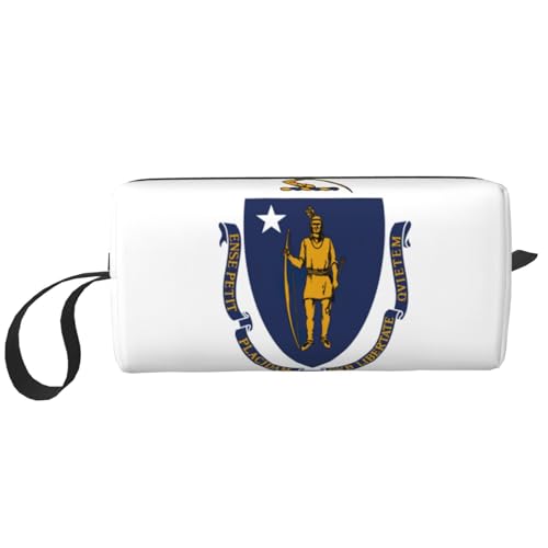 Massachusetts Aufbewahrungstasche mit Staatsflagge, kleine Make-up-Tasche für Geldbörse, Reisen, Make-up-Tasche, Mini-Kosmetiktasche für Herren, Flagge des Bundesstaates Massachusetts, Einheitsgröße von MDATT