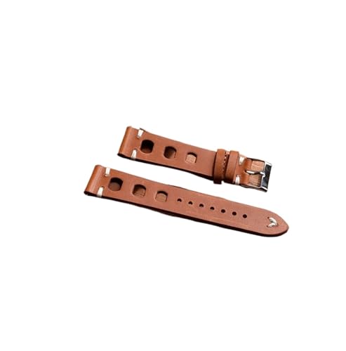 Massivfarbband Armband Echtes Leder Handstich Vintage Strap Compatible With Rolex Watch Armbands Gurt 18mm 20mm 22mm 24mm for Männer (Color : Brown, Size : 18mm) von MDATT