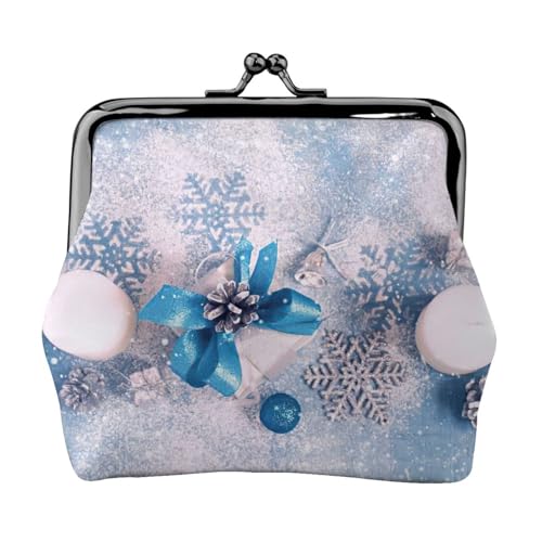 Merry Christmas Gift Box Printing Small Coin Purse Lightweight Travel Wallet for Sightseeing Tours and Shopping Sprees, Schwarz , Einheitsgröße, Münztasche von MDATT