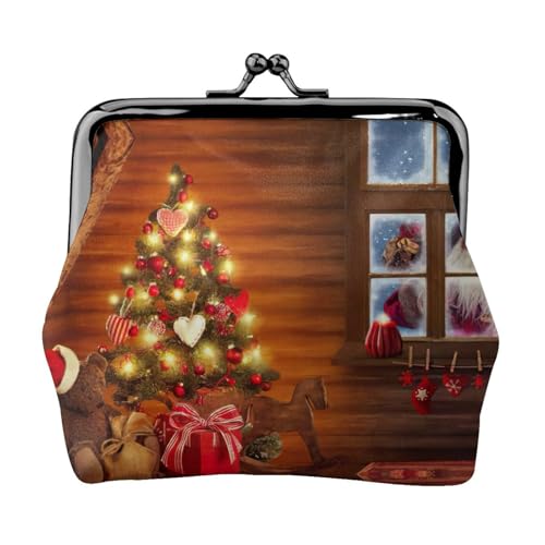 Merry Christmas2 kleine Münzgeldbörse, leichte Reisebrieftasche für Sightseeing-Touren und Einkaufsbummel, Schwarz , Einheitsgröße, Münztasche von MDATT